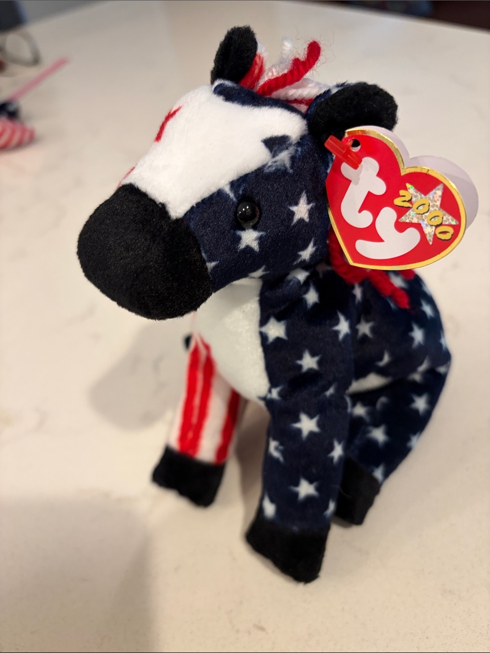 Ty Beanie Baby 2000 - LEFTY - Patriotic Democrat Donkey